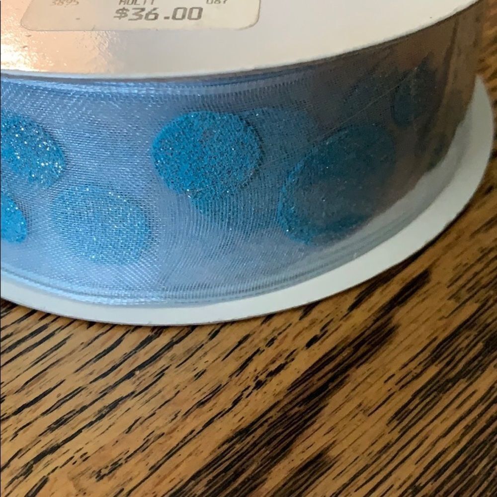 25 yards of Beautiful glitterdot blue ribbon